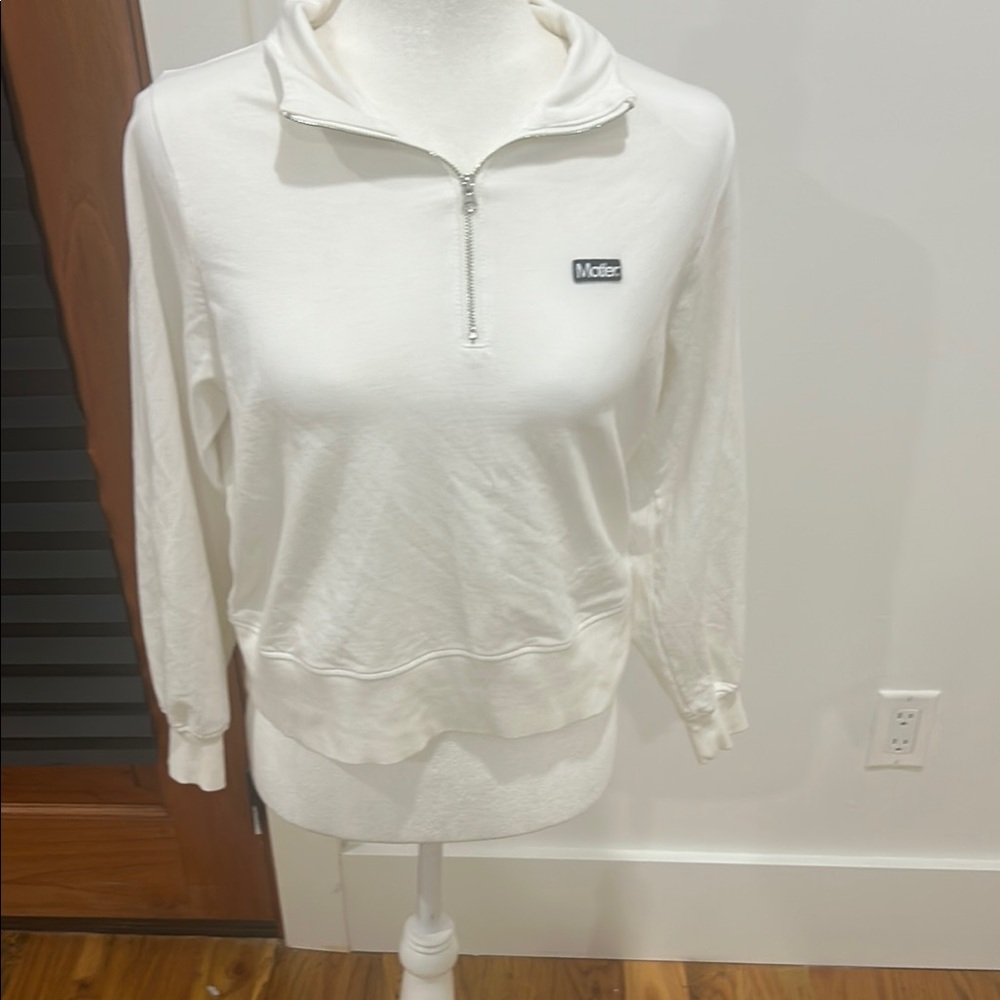Motier Women's White Zip-Up Top